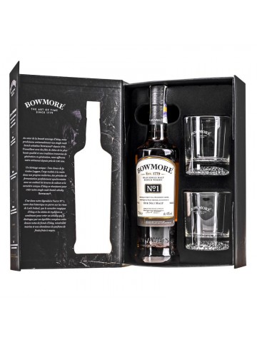 BOWMORE NO 1 0,7L 40%+szklanki